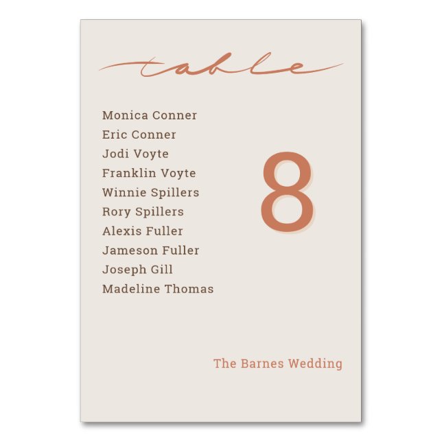 Numéro De Table Écriture Manuscrite Mariage (Par défaut)