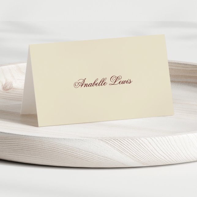 Numéro De Table Editable Guest Name Burgundy Wedding Place Card (Créateur téléchargé)