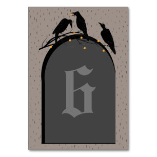 Numéro de table Éffrayant Halloween Black Ravens