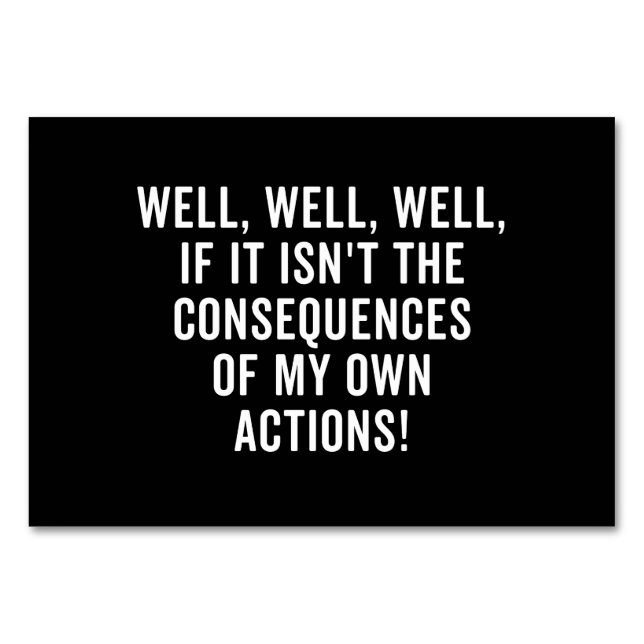 Numéro De Table Eh bien, si ce n'est pas les conséquences (Devant)