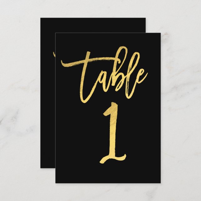 Numéro de table élégant à motif feuille d'or et éc (Devant / Derrière)