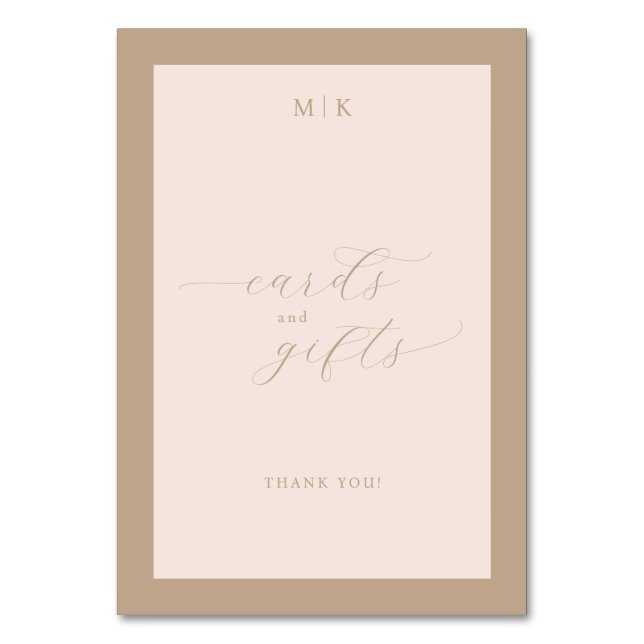 Numéro De Table Elegant Beige Calligraphy Thank You (Par défaut)