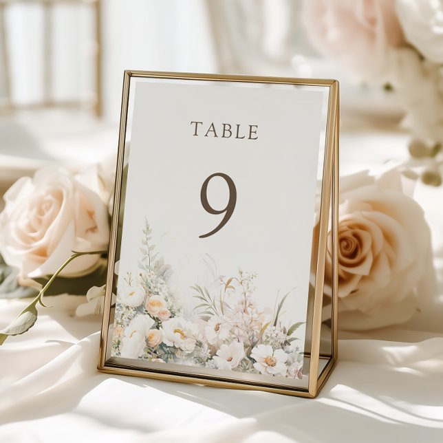 Numéro De Table Élégant Blanc Rustique (Créateur téléchargé)