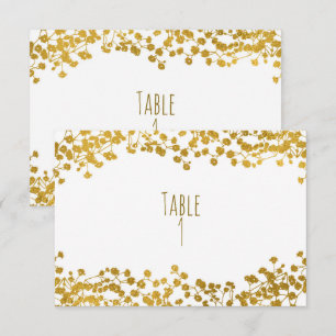 Numéro de table élégant blanc souffle de bébé ton