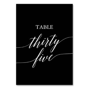 Numéro De Table Élégant blanc sur la table noire numéro Trente cin