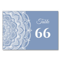 Elégant bleu poussiéreux en dentelle blanche class