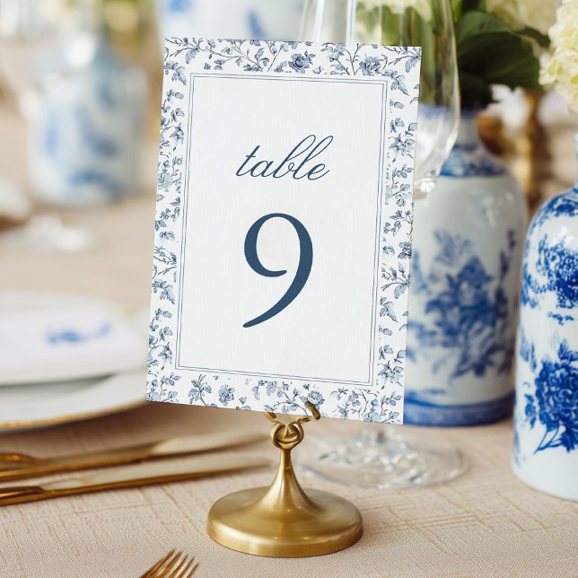 Numéro De Table Elegant Blue Chinoiserie Wedding Table Number (Créateur téléchargé)
