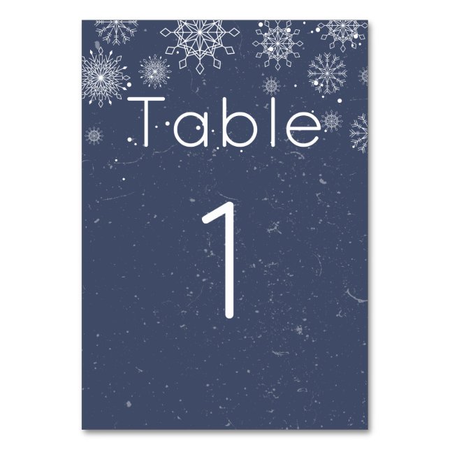Numéro De Table Élégant Blue Snowflake Mariage d'hiver Numéro de t (Par défaut)