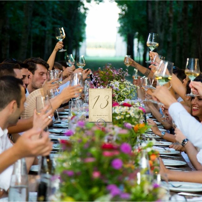 Numéro De Table Elégant bord de grunge Hors Blanc (Créateur téléchargé)