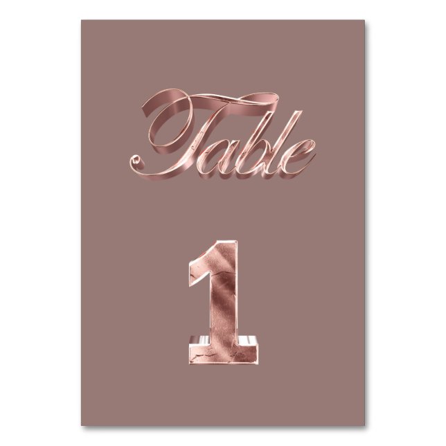 Numéro De Table Élégant Chic Rose Gold Party Invités Table Numéro  (Par défaut)