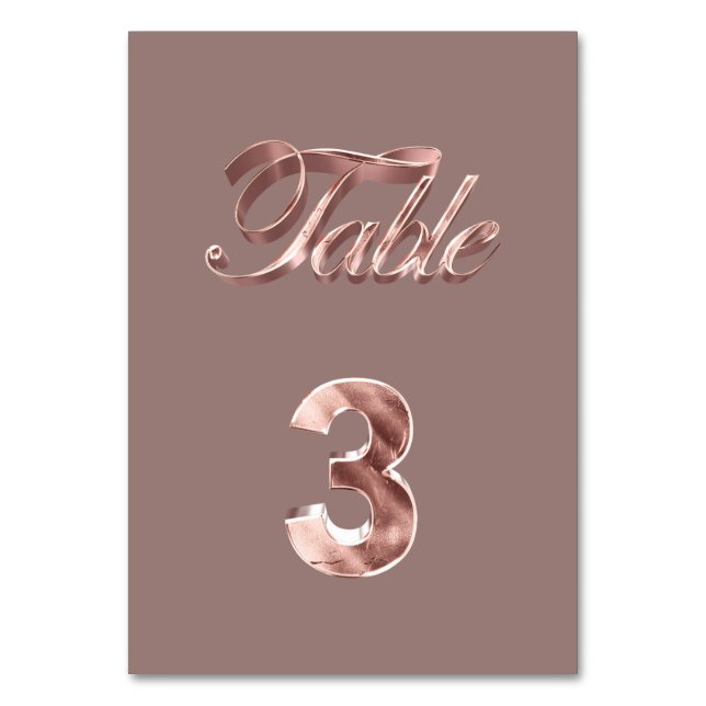 Numéro De Table Élégant Chic Rose Gold Party Invités Table Numéro  (Par défaut)