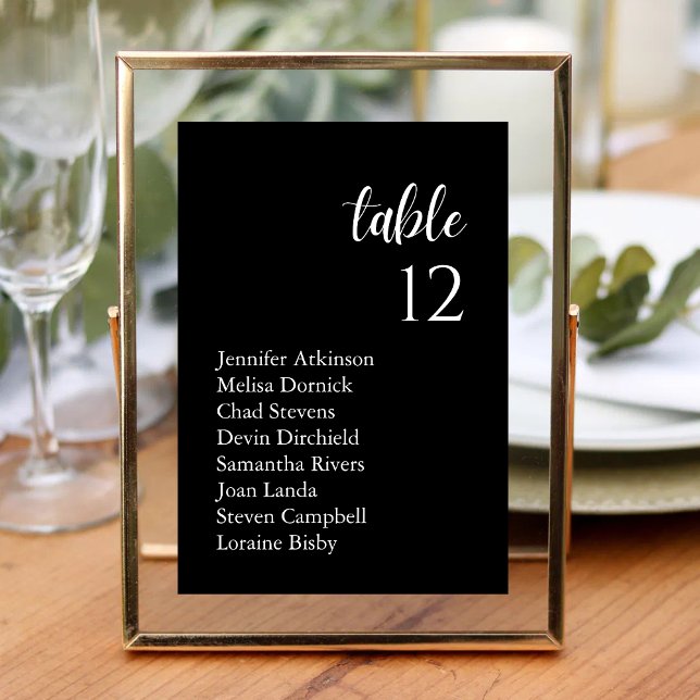 Numéro De Table Élégant Classic Serif Mariage Nom d'invité (Créateur téléchargé)