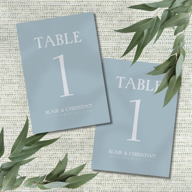 Numéro De Table Elegant Coastal Blue Modern Wedding (Guide guests to their seats of your coastal wedding day with this Elegant Coastal Blue Table Number!)
