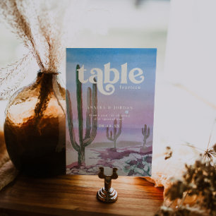 Numéro De Table Élégant désert   Cactus Green Mariage personnalisé