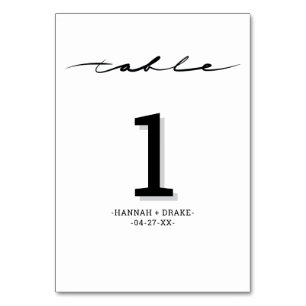 Numéro de table élégant écrit à la main