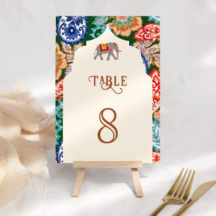 Numéro De Table Élégant éléphant de l'art populaire indien pour ma
