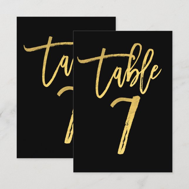 Numéro de table élégant en écriture moderne avec f (Devant / Derrière)