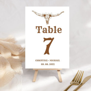 Numéro De Table Élégant et chic Boho Western Cowboy Mariage