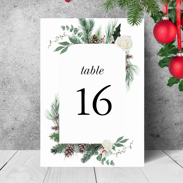 Numéro de table élégant et moderne de pin floral d (Créateur téléchargé)