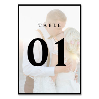 Numéro De Table Elégant Faux Vellum Overlay Photo Mariage Table N
