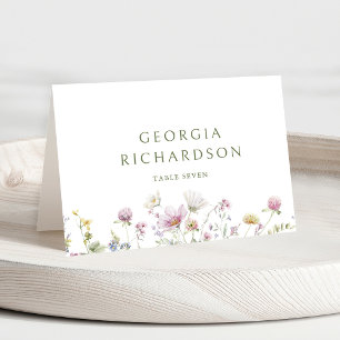 Numéro De Table Élégant Fleur sauvage Pastel Soft Mariage botaniqu