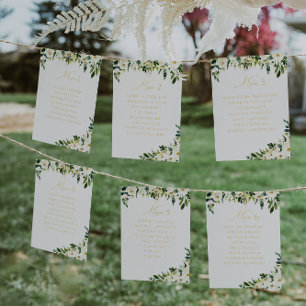 Numéro De Table Élégant floral blanc MARIAGE
