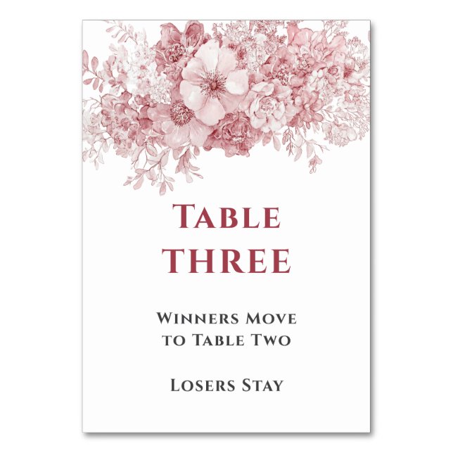 Numéro De Table Elegant Floral Bunco Table Three (Par défaut)