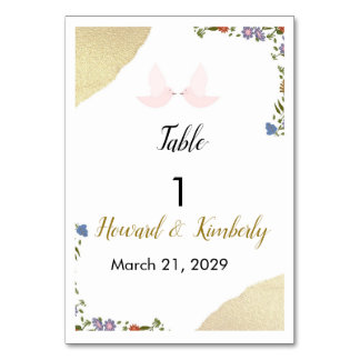 Numéro De Table Elegant Floral Wedding Table Number