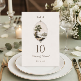 Numéro De Table Elegant French Vintage Chateau Wedding