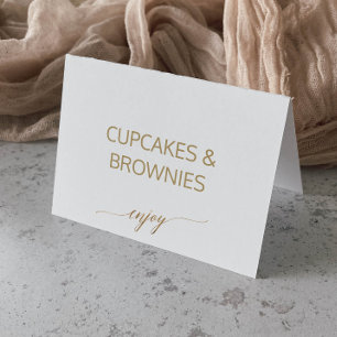 Numéro De Table Élégant Gold Calligraphy Buffet Étiquettes aliment