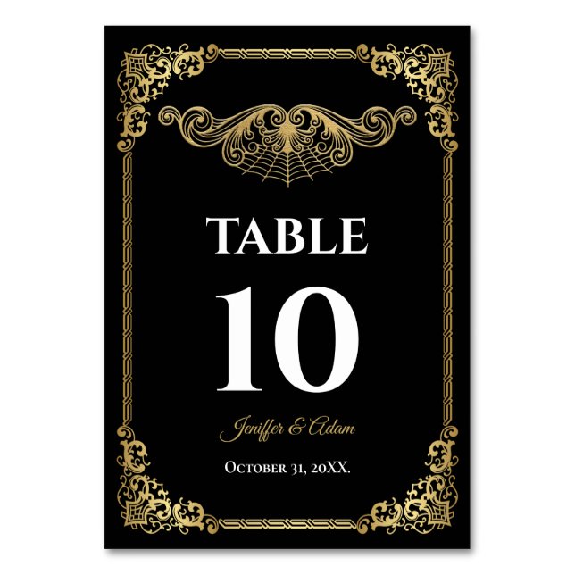 Numéro De Table Elegant gold Gothic Wedding Table number (Par défaut)