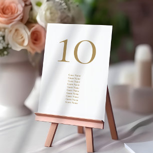 Numéro De Table Elegant Gold Texte Guest Names Mariage Numéro de t