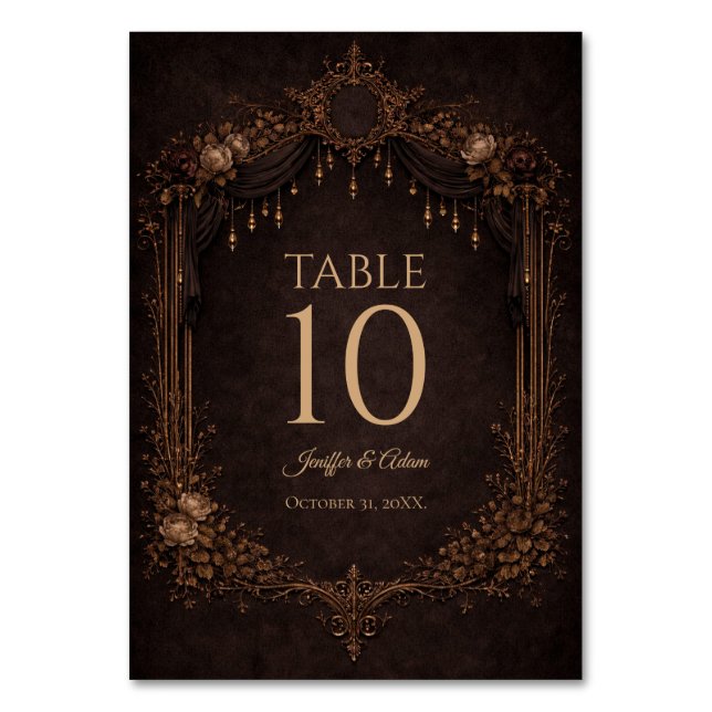 Numéro De Table Elegant Gothic Halloween Wedding Table number (Par défaut)