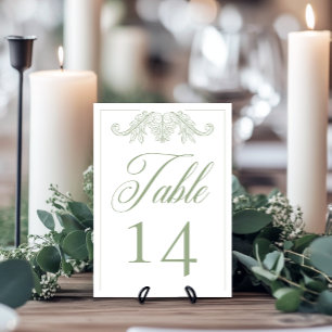 Numéro De Table Élégant Green Chinoiserie Bird Crest Mariage