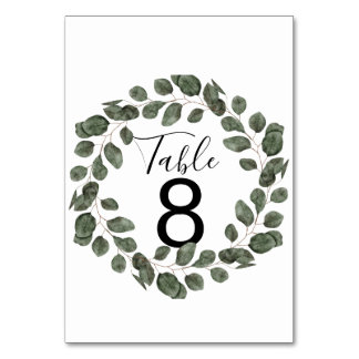 Numéro De Table Elegant Greenery Botanical Wedding
