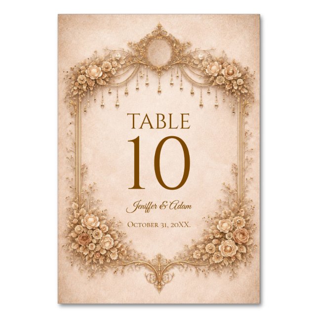 Numéro De Table Elegant Ivory Gothic Wedding Table number (Par défaut)