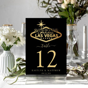 Numéro De Table Elégant Las Vegas Destination Mariage