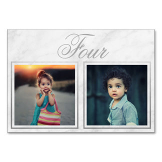 Numéro De Table Élégant Marbre Argent Marbre de l'âge de la mariée