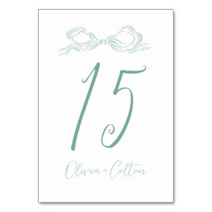 Numéro De Table Élégant Mariage à mâchoire vert clair