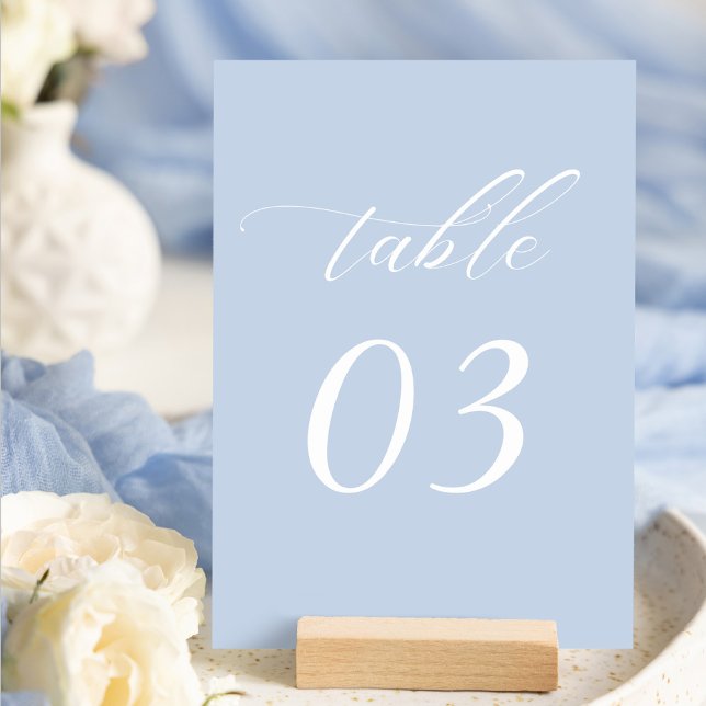 Numéro De Table Elégant Mariage bleu Dusty (Créateur téléchargé)