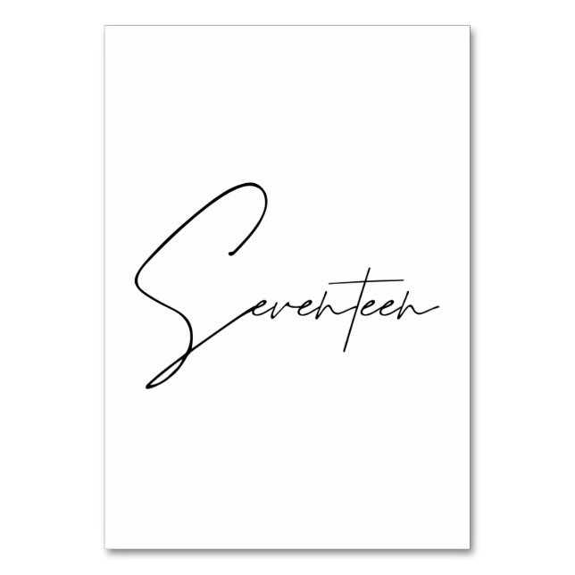 Numéro De Table Élégant Mariage calligraphique Tableau 17 Numéro d (Par défaut)