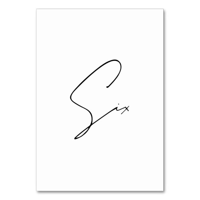 Numéro De Table Élégant Mariage calligraphique Tableau 6 Numéro de (Par défaut)