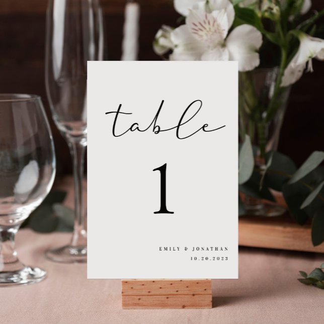 Numéro De Table Élégant Mariage classique noir et blanc (Créateur téléchargé)