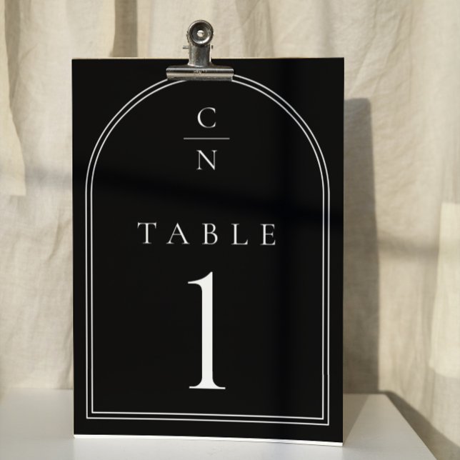 Numéro De Table Élégant Mariage d'arc Monogram moderne (Créateur téléchargé)
