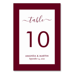 Numéro De Table Élégant Mariage de Bourgogne