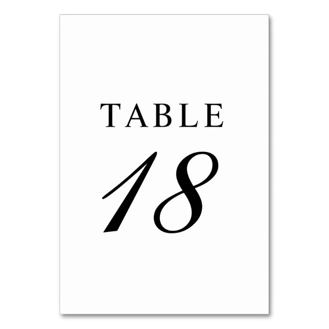 Numéro De Table Élégant Mariage de calligraphie noir et blanc (Par défaut)
