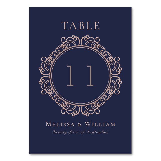 Numéro De Table Élégant Mariage de chasse de la marine (Par défaut)