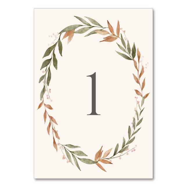 Numéro De Table Élégant Mariage de couronne d'automne Numéro de ta (Par défaut)