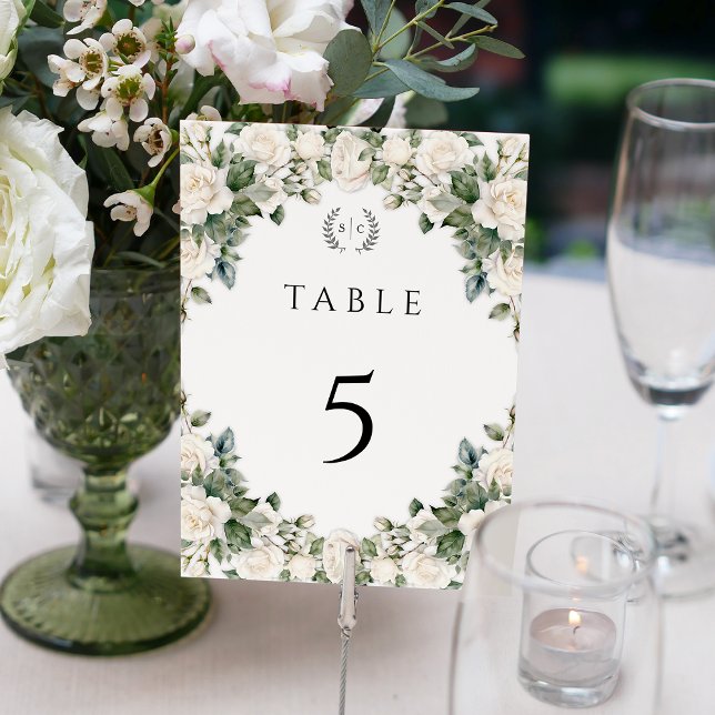 Numéro De Table Elégant mariage de jardin Rose (Créateur téléchargé)
