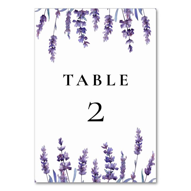 Numéro De Table Élégant mariage de lavande fleurie (Par défaut)